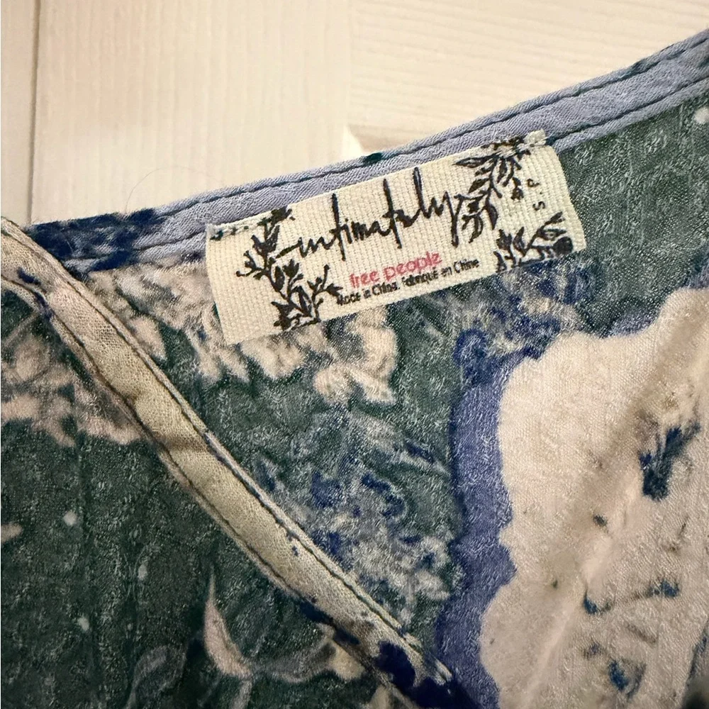 Free People Lauria Blue and White Floral Slip Dress - Picture 6 of 6